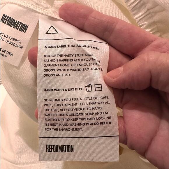 Reformation Semi Sheer A-Line Midi Skirt With Pockets, White, XS - Picture 6 of 7